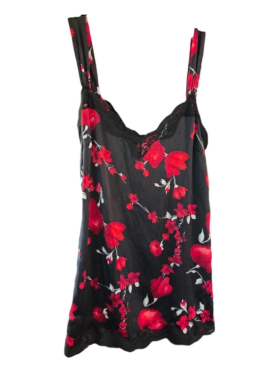 White House Black Market Other - Vintage White House Black Market Black & Red Floral Silk-Blend Chamise - Size S